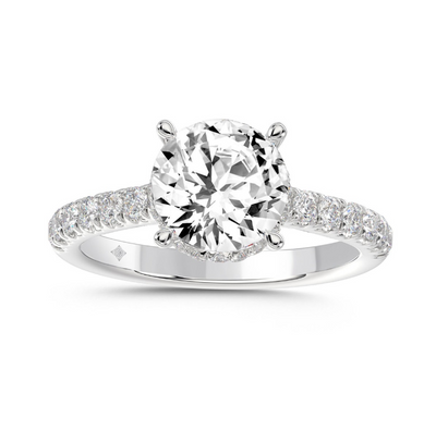 14KW 2.50ctTW Lab-Grown Diamond Hidden Halo Engagement Ring (Size 7)