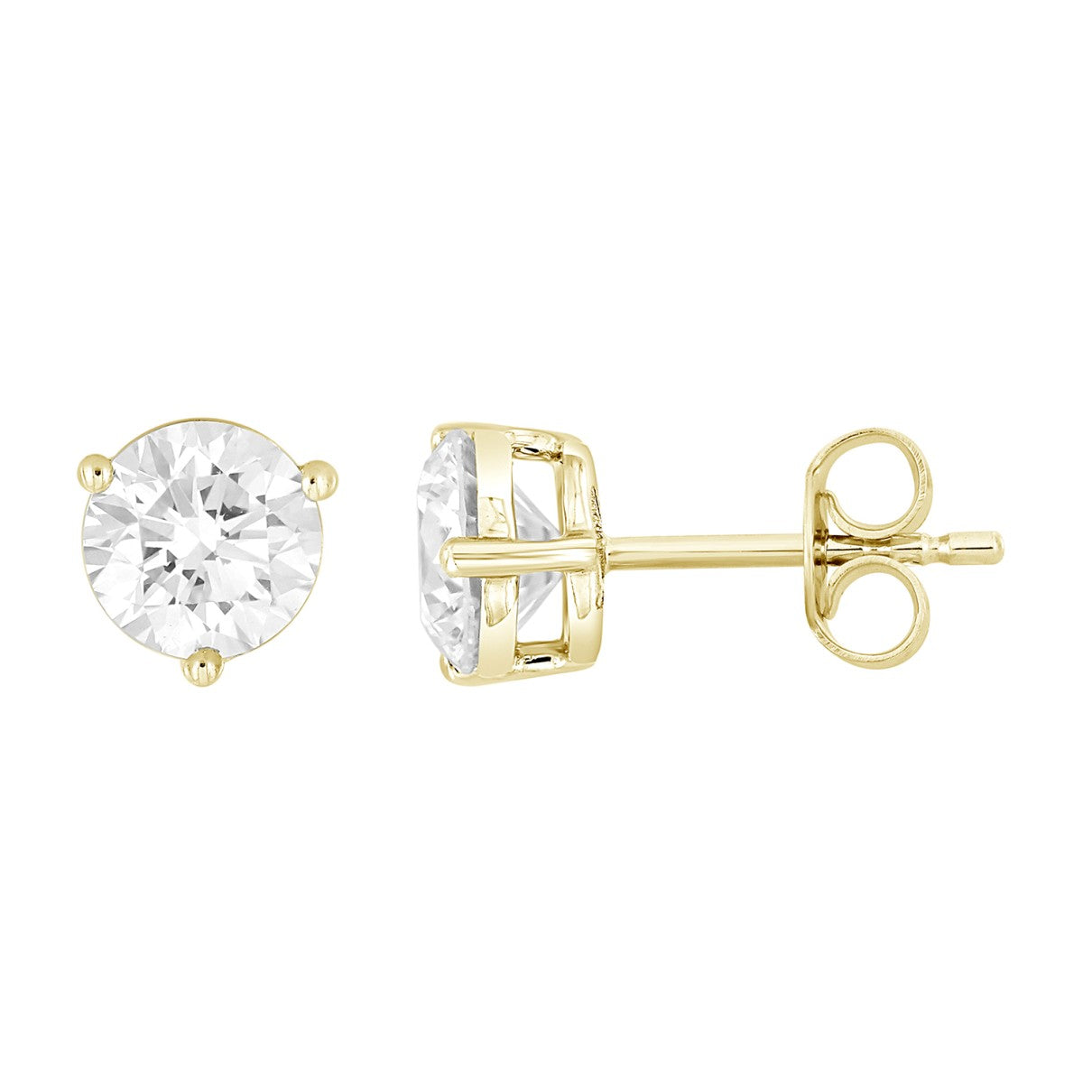 14KY 2.00ctTW RBC F-G/VS2-SI1 Lab-Grown Diamond Stud Earrings