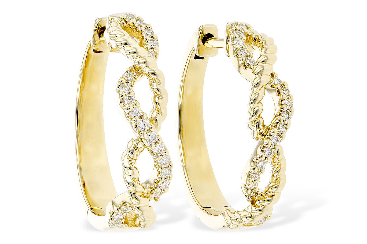 14KY Infinity Twist Diamond Hoops