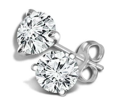 14K White Gold Martini-Set Diamond Studs 1.00ctTW