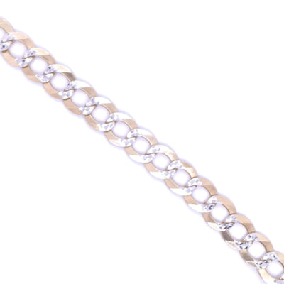 14K Two-Tone Gold 9.4mm Diamond-Cut Curb Link Chain