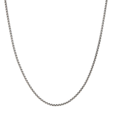 SS Black Rhodium Plated Satin Finish Box Chain, 22"