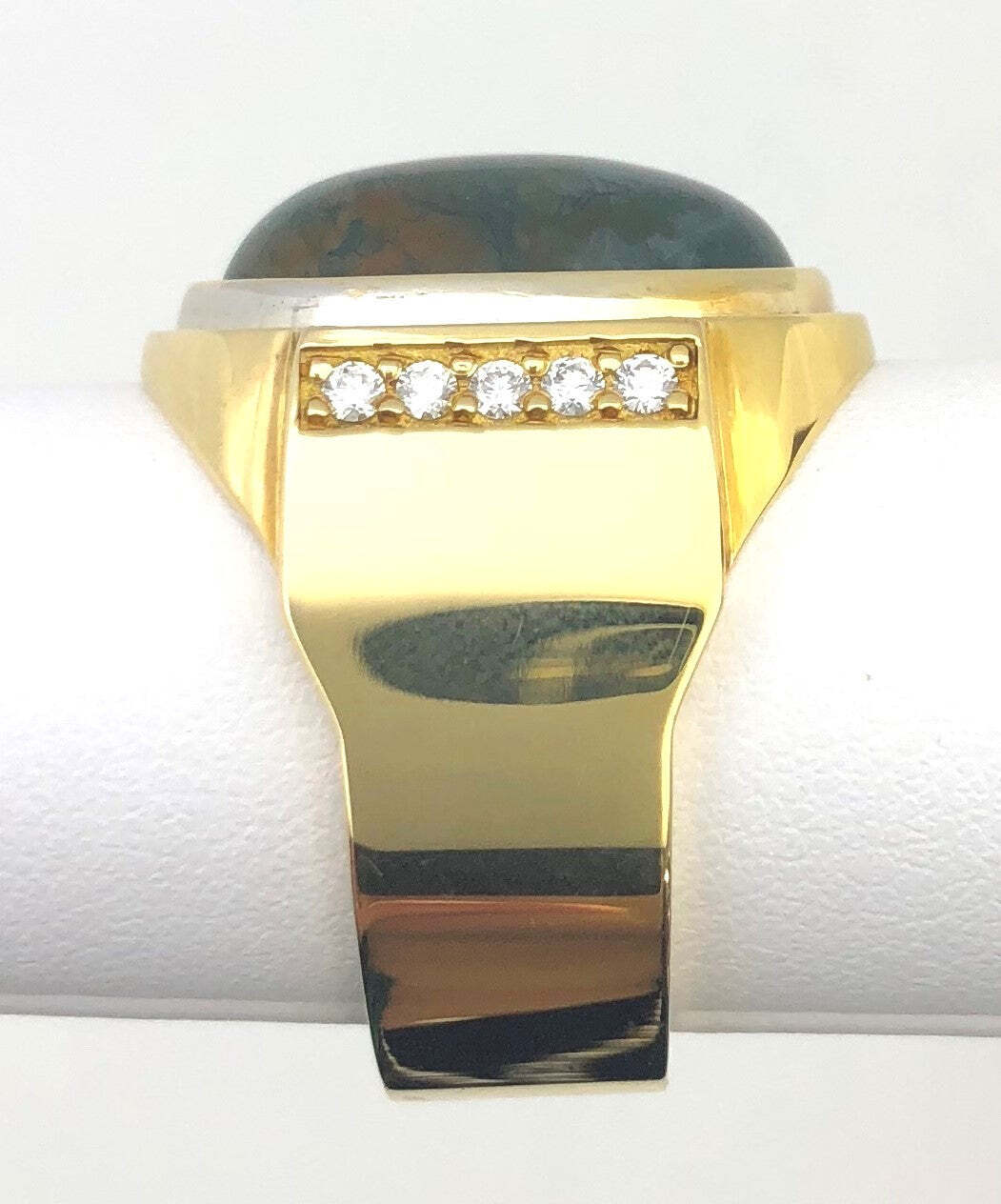 14K Yellow Gold MoSS Agate Ring Size:10