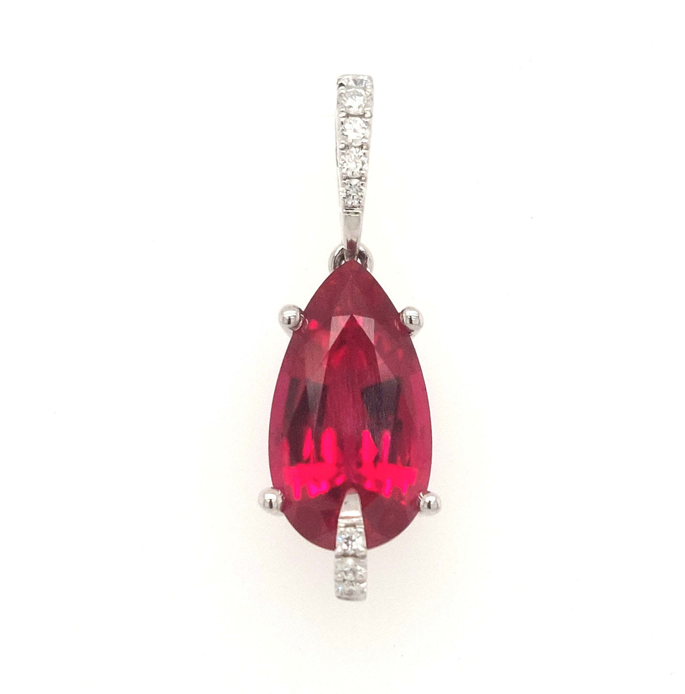 14K White Gold Chatham Ruby Pendant