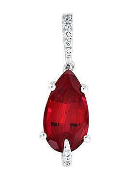 14K White Gold Chatham Ruby Pendant