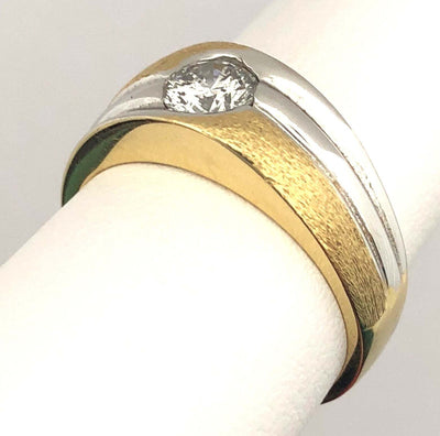 14K Two Tone Yellow Gold and White Gold 0.40ct RBC Diamond Fashion Ring