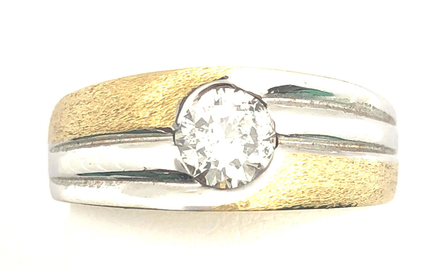 14K Two Tone Yellow Gold and White Gold 0.40ct RBC Diamond Fashion Ring
