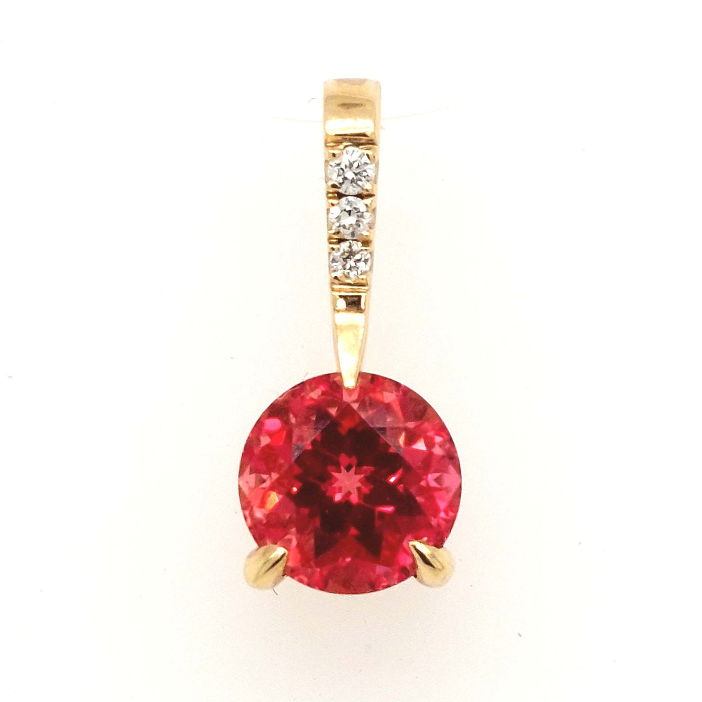 14K Yellow Gold Chatham Padparadscha Pendant