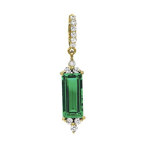 14K Yellow Gold Chatham Emerald Pendant