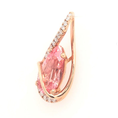 14K Rose Gold Chatham Champagne Sapphire Pendant