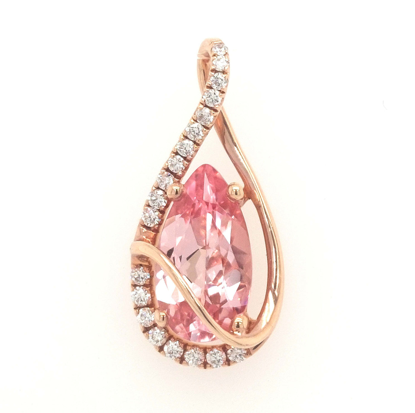 14K Rose Gold Chatham Champagne Sapphire Pendant