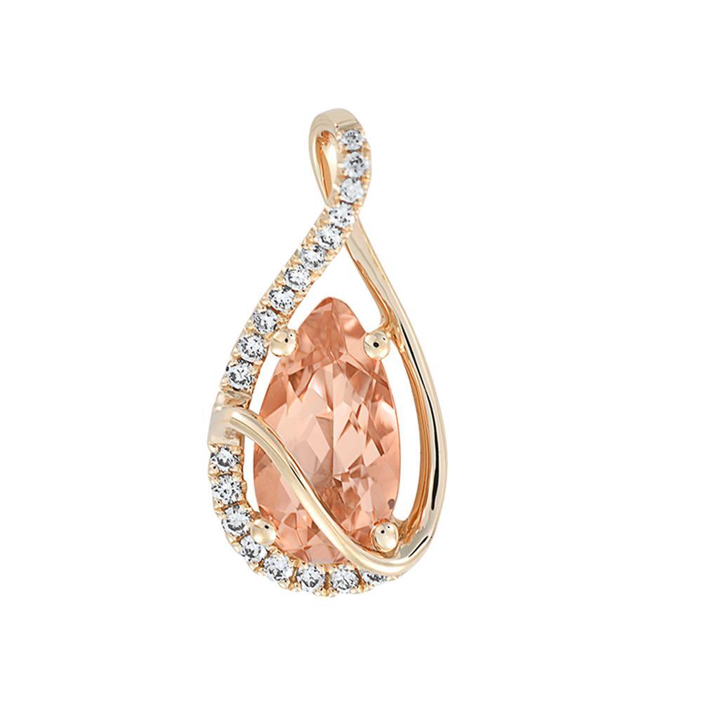 14K Rose Gold Chatham Champagne Sapphire Pendant