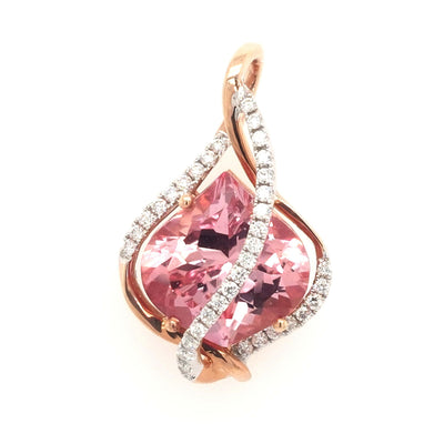 14K Rose Gold Chatham Champagne Sapphire Pendant