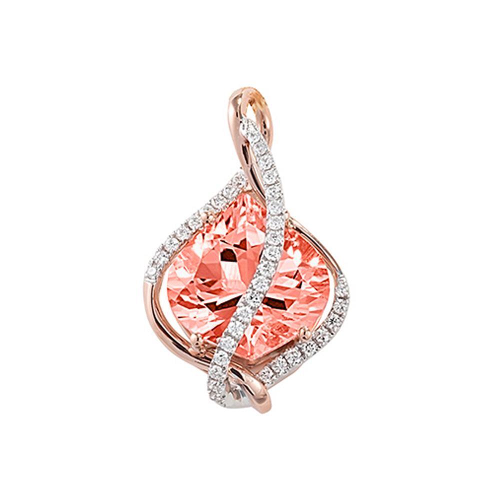 14K Rose Gold Chatham Champagne Sapphire Pendant