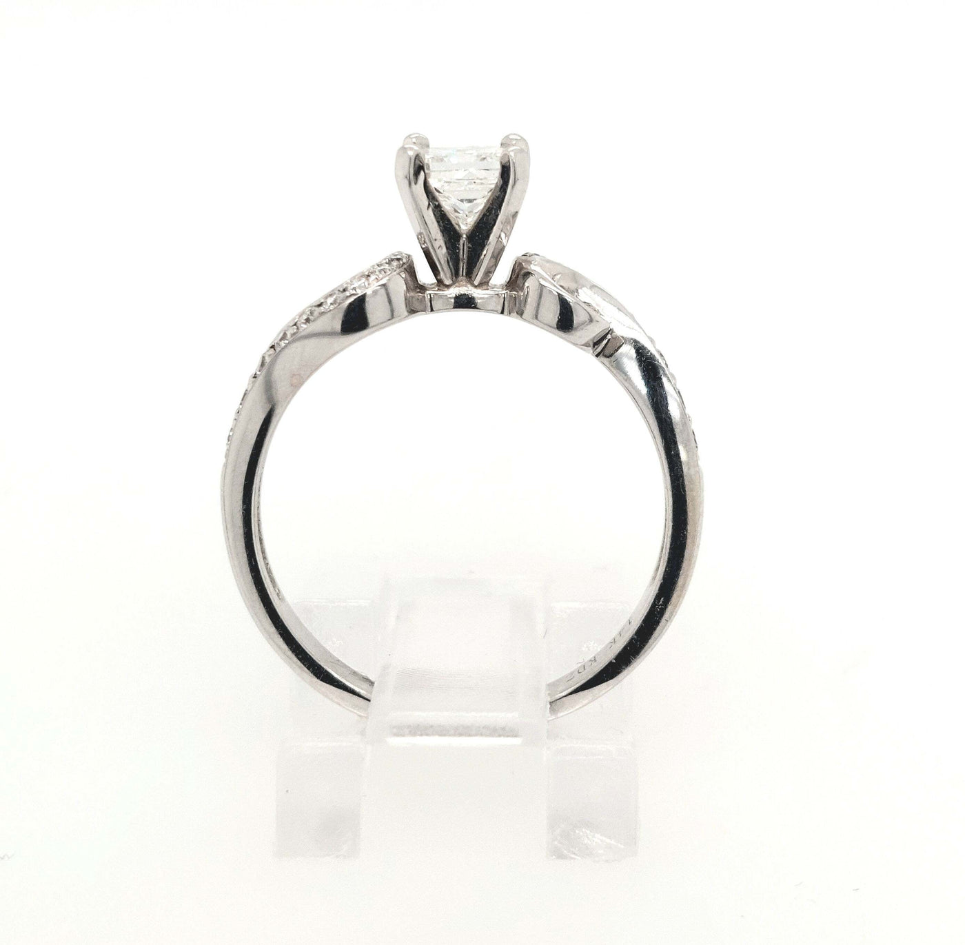14K White Gold .49ct PrinceSS Cut Diamond Engagement Ring