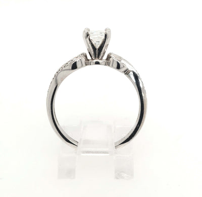 14K White Gold .49ct PrinceSS Cut Diamond Engagement Ring