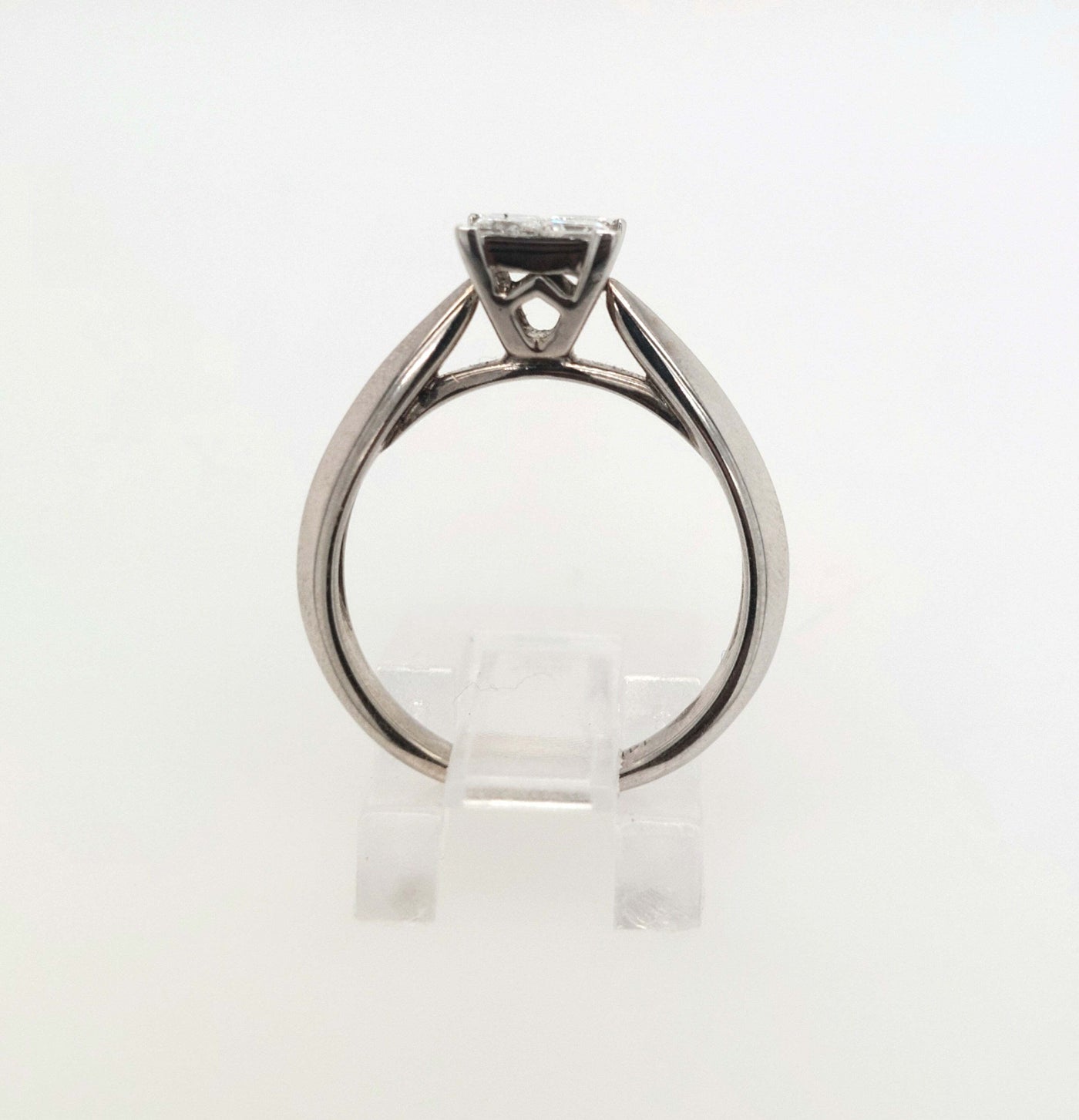 14K White Gold .60ctTW PrinceSS-Cut Invisible-Set Diamond Engagement Ring