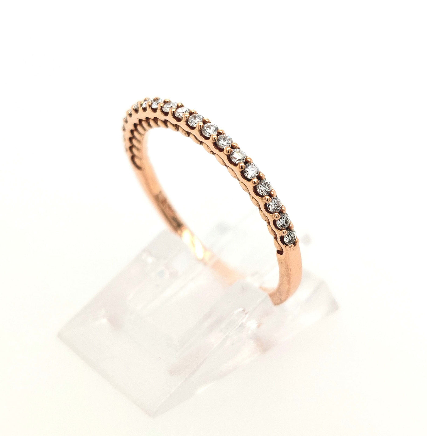 14K Rose Gold Diamond Wedding Band
