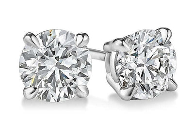 14K White Gold Diamond Stud Earring Pair 0.77ctTW