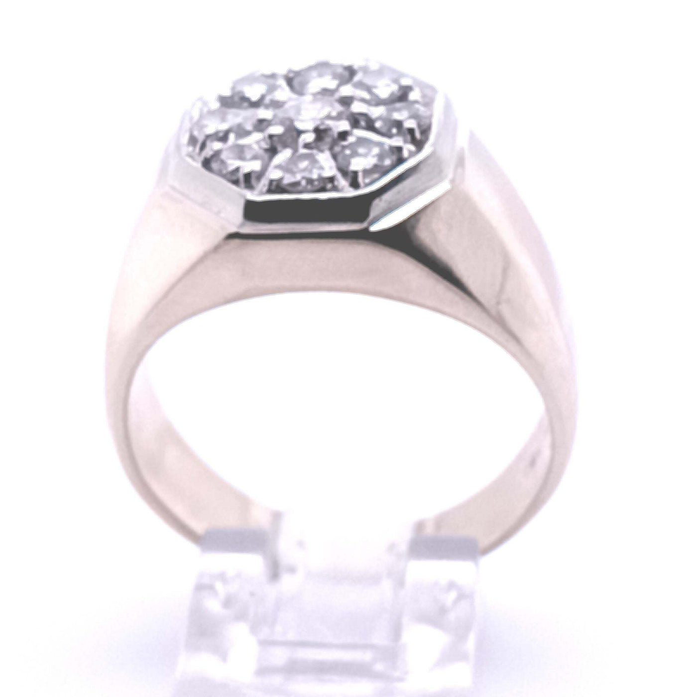 14K Yellow Gold 1.20ctTW Octagonal Shaped RBC Diamond Cluster Ring