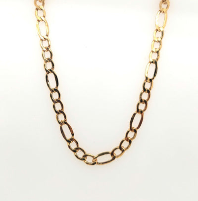 10K Yellow Gold Hollow 5mm Figaro Chain Length:22in