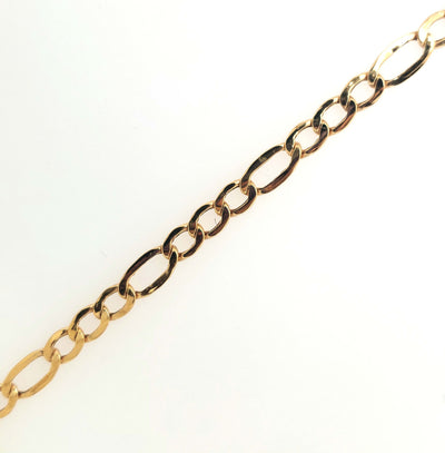 10K Yellow Gold Hollow 5mm Figaro Chain Length:22in