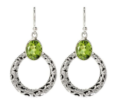 SS Peridot "Sacred Circle Earrings"