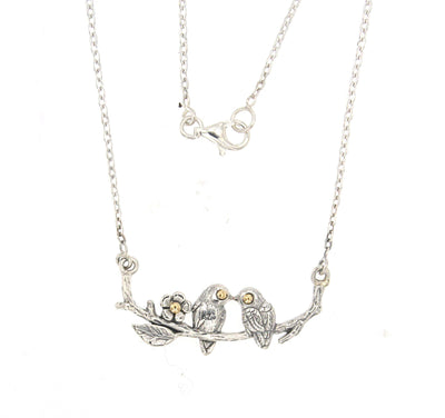 SS and 18K "Sweet Songbirds" Necklace