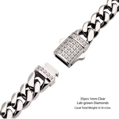 6mm Steel Miami Cuban Chain with Lab-grown Diamonds 24 in