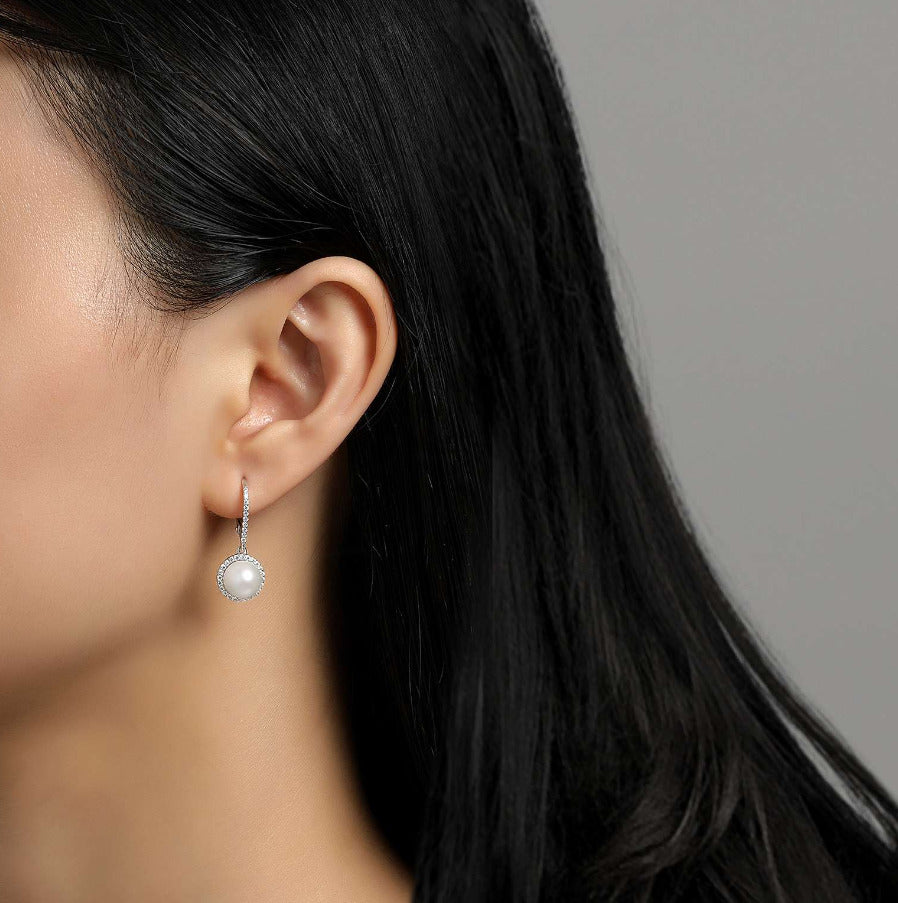 SS Lafonn Cultured Freshwater Pearl Dangle Earrings