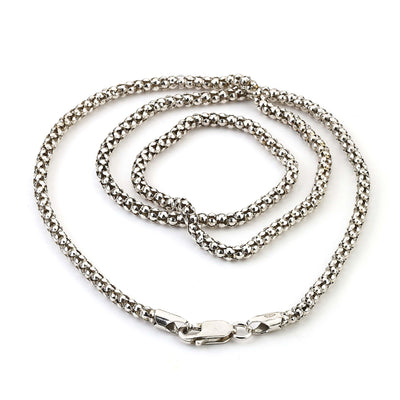 SS 3mm Oxidized Popcorn Chain (24 inches)