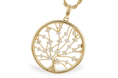 14KY Tree of Life Diamond Necklace (18 inches)