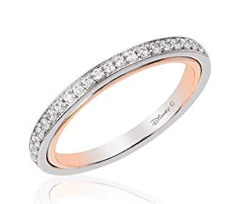 14K White and Rose Gold Diamond Wedding Band