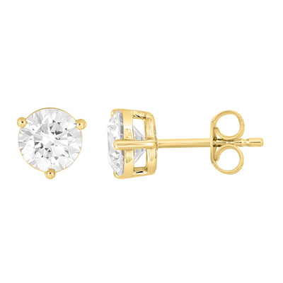 14KY 2.50ctTW RBC F-G/VS2-SI1 Lab-Grown Diamond Stud Earrings