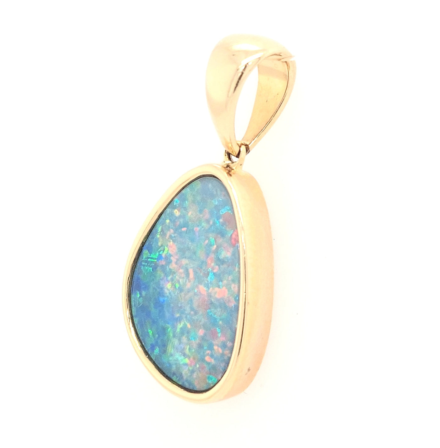 14KY Australian Opal Doublet Pendant