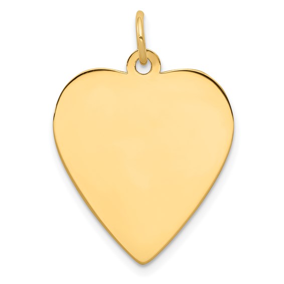 14KY Plain .013 Gauge Engravable Heart Disc Charm