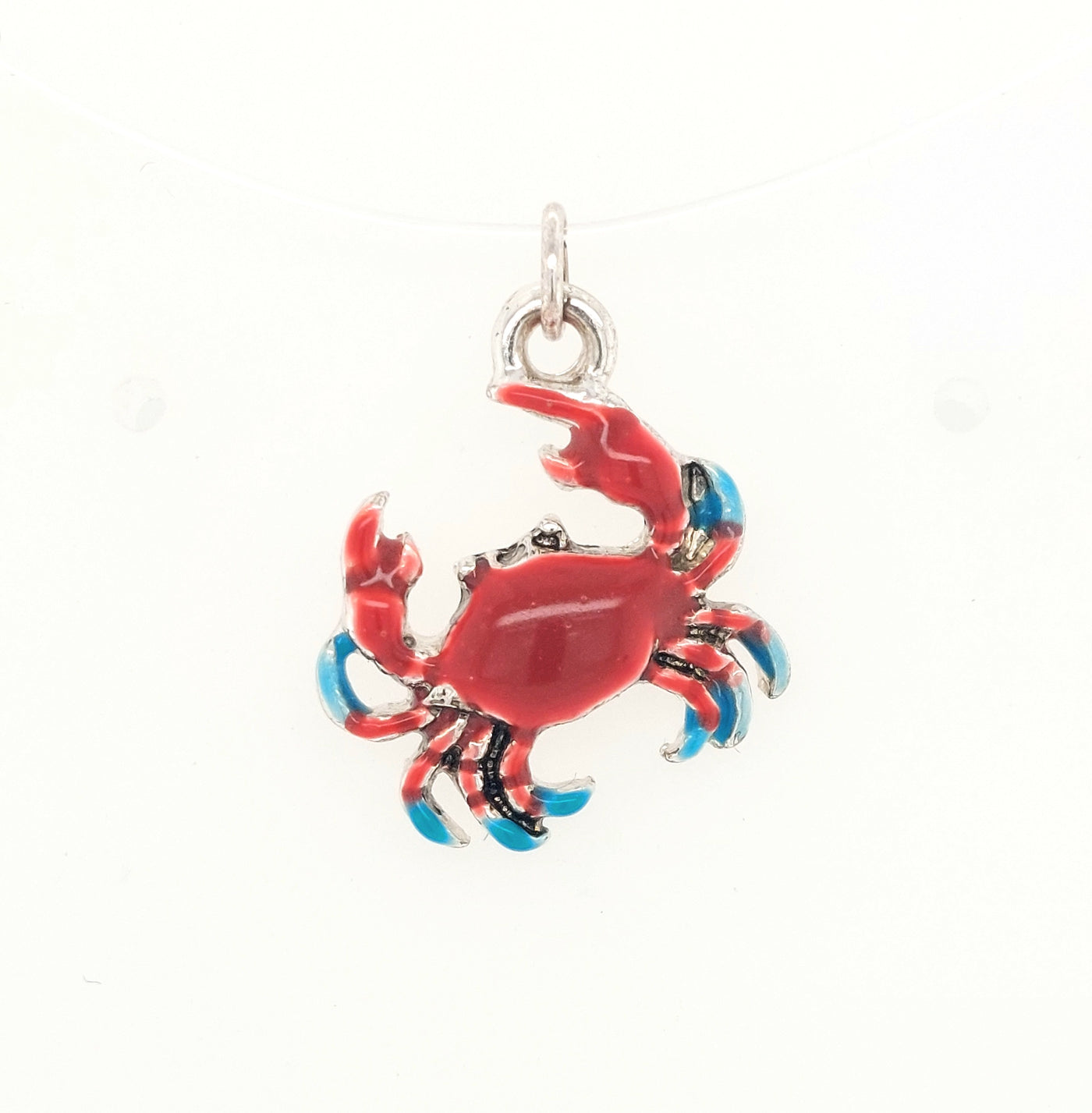 Stainless Steel Painted Crab Charm