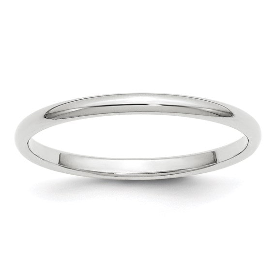 14KW 2mm Half-Round Wedding Band Size: 6