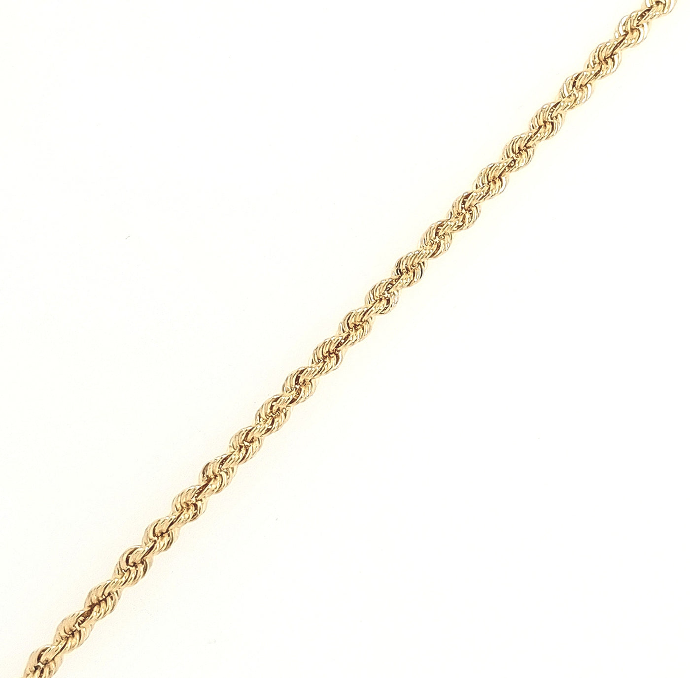 14KY 2.5mm Solid Rope Chain Length:20in Gram Weight:9.0g