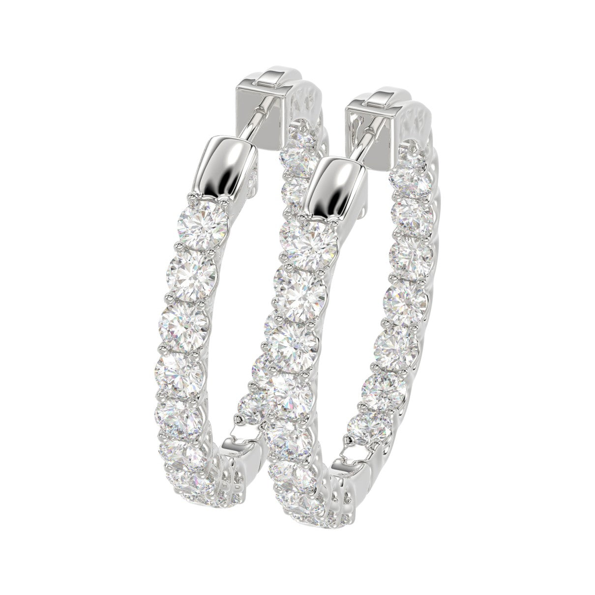 14KW 3.00ctTW RBC F-G/VS2-SI1 Lab-Grown Diamond Earring Pair