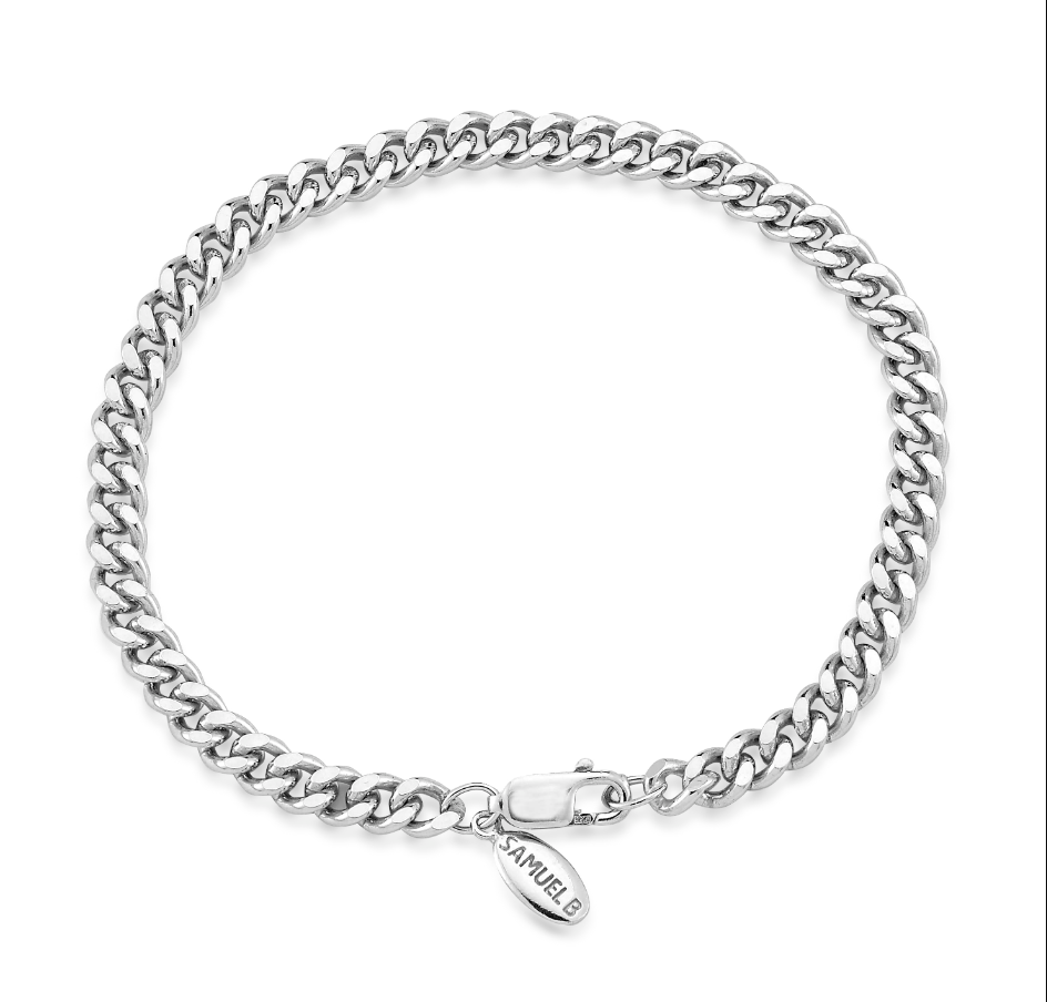 Sterling Silver Curb Chain "Max Bracelet" (8.5 inches)