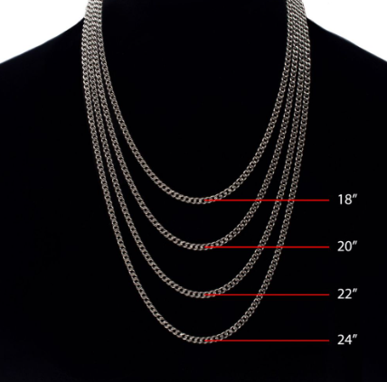 3.5mm Titanium Flat Curb Chain Necklace with Lobster Clasp, 22"