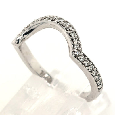 18KWG Contoured Diamond Wedding Band