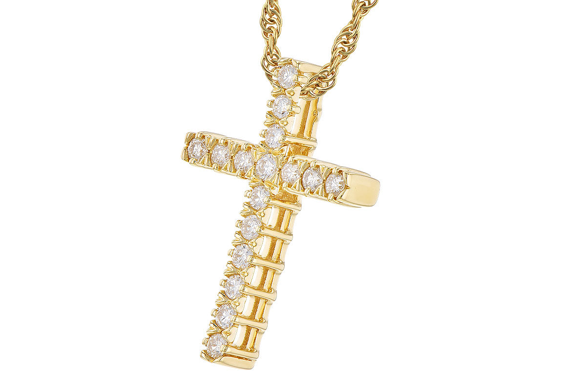 14KY Diamond Cross Necklace (18 inches)