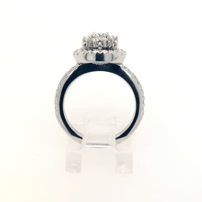 14KW .71ctTW H-K/VS2-SI3 Double Halo Diamond Ring Size:5.25 Gram Weight:4.8gr