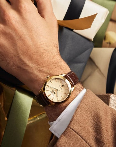 Gent's Citizen Eco-Drive "Rolan" Watch with Gold Tone Textured Dial