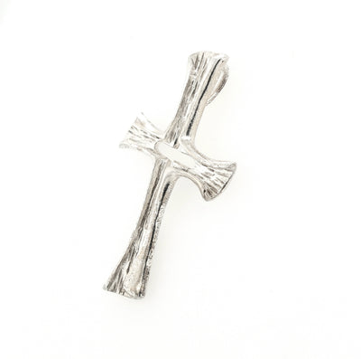 Sterling Silver Wood Grain Cross Within a Cross Pendant