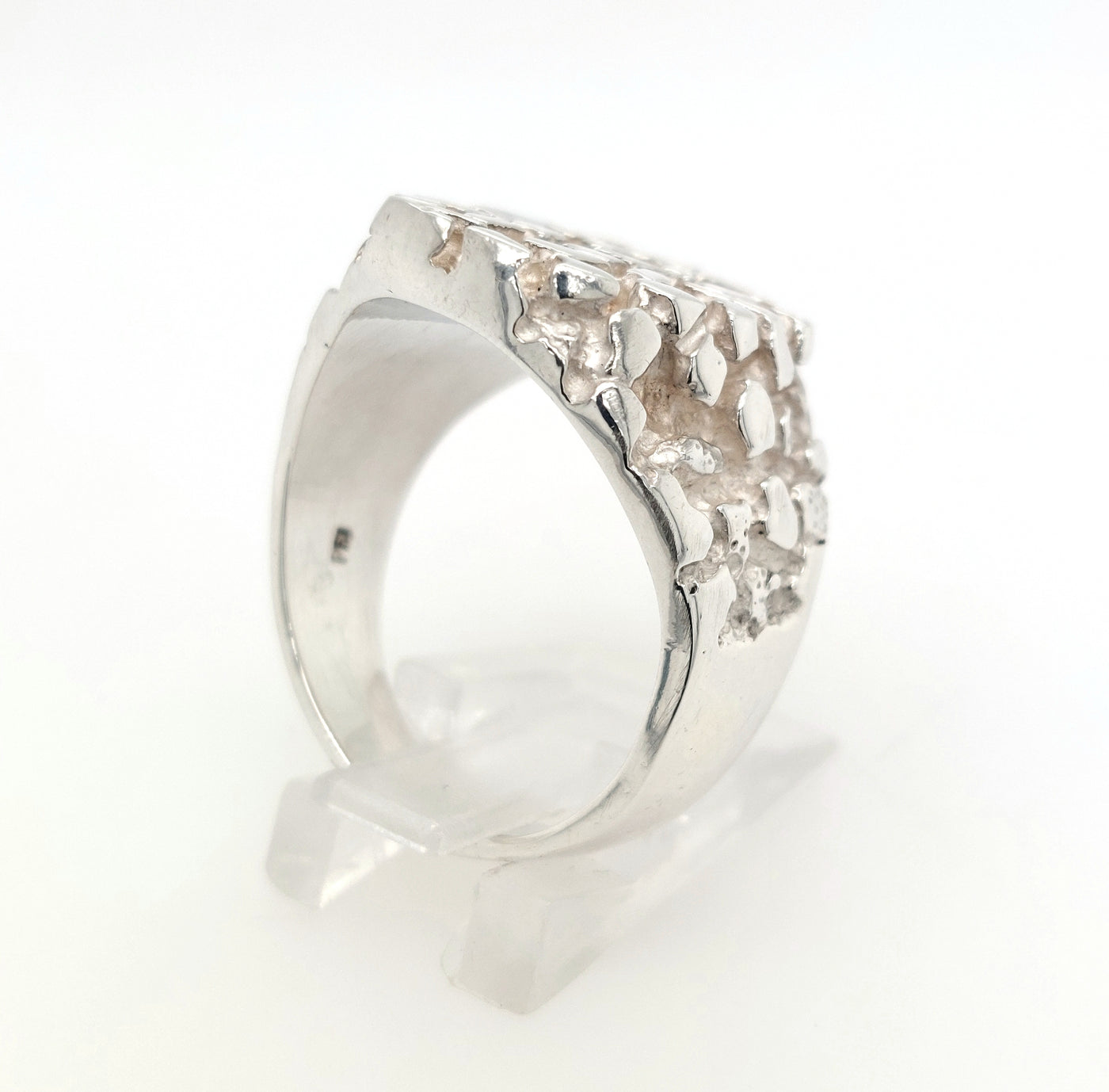 SS Oval Nugget Ring Size:10