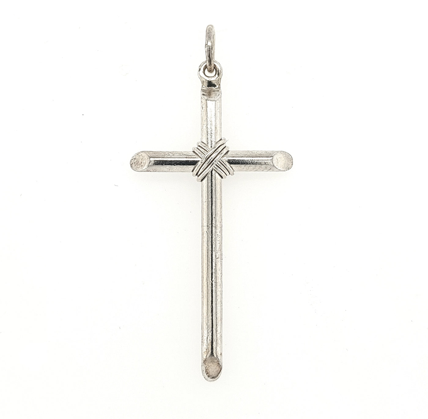 SS Solid Round Tube Cross Pendant