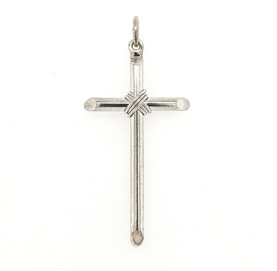 SS Solid Round Tube Cross Pendant